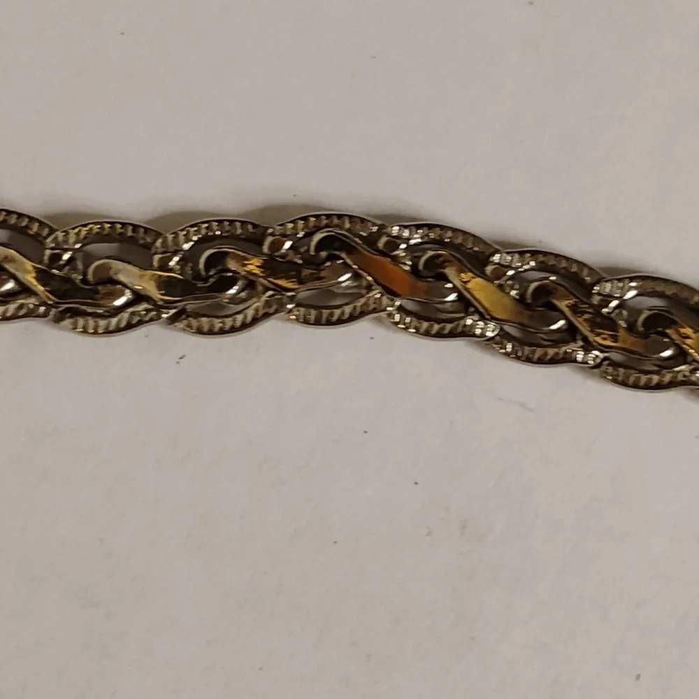 Unisex 925 Signed Sterling Silver Chain Polished and Texture Design‎ 20 inches